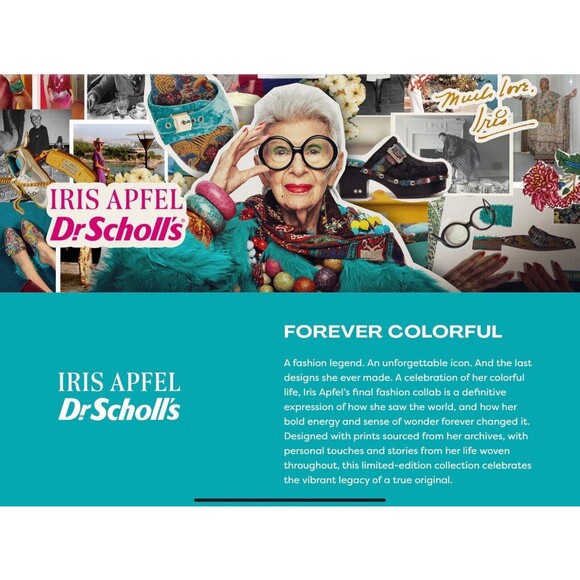 Dr Scholl's x Iris Apfel Original Joy Clog $240 Retail - 7 NIB Limited Edition - Picture 7 of 13